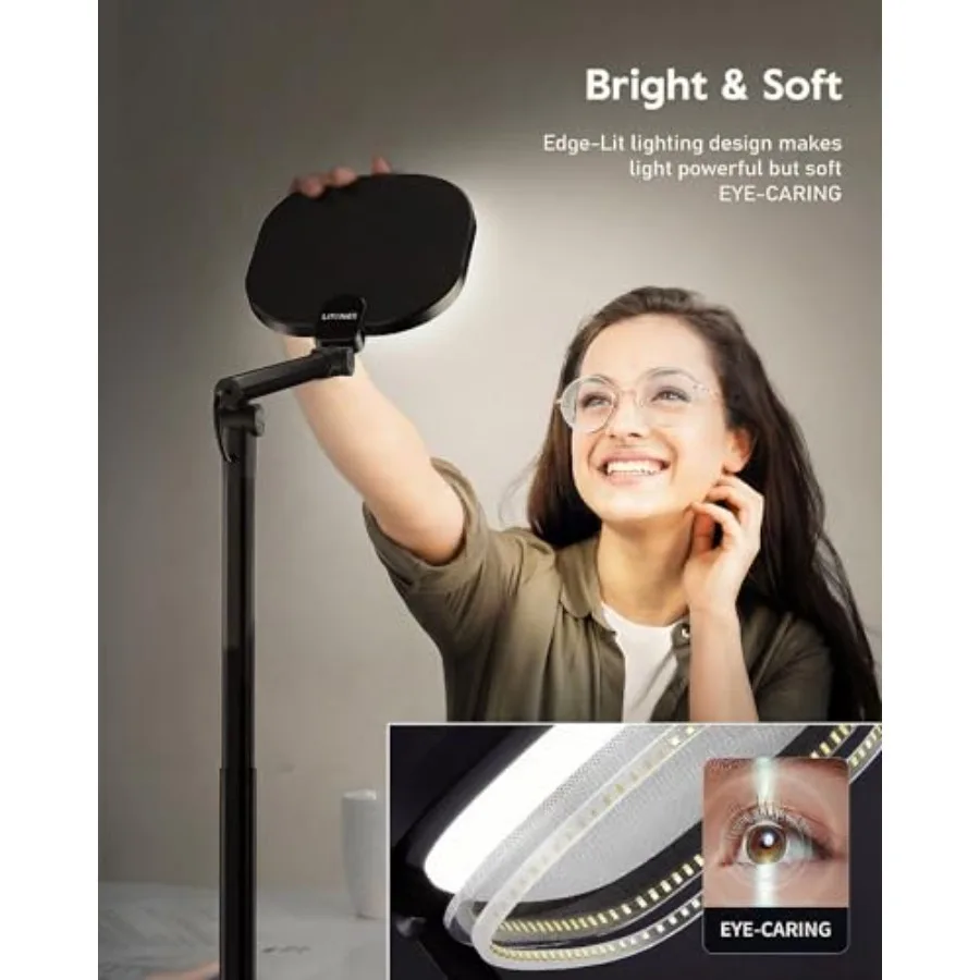Led Desk Lamps for Home Office with Base, Tall Desk Lamp with 50 Light Modes and Memory and Timer Func Computer Light, Flexible