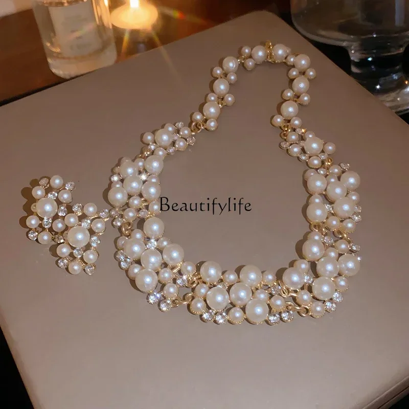 

Elegant Pearl Earrings Set for Female, Luxury Minority Earrings, High Sense, Popular Models, New, 2024