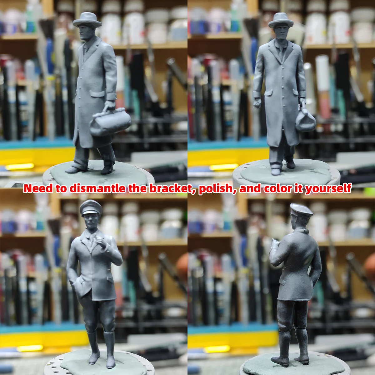 Stadtbewohner Zivilisten Mann Harzfiguren 3D für Szenen-Dioramen HO-Maßstab Modelle von Eisenbahnfahrzeugen Auto 1/35/43/48/64/72/87 – Detail 3