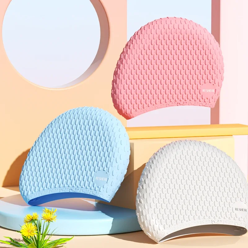 

Silicone Swimming Cap for Adults Waterproof Swim Cap for Women and Men High Elastic Cap
