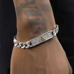 New God's Eye Cuban Bracelet Men's Hip Hop Europe and America Retro Trend High Grade Feel Bracelet Ins Accessories Jewelry