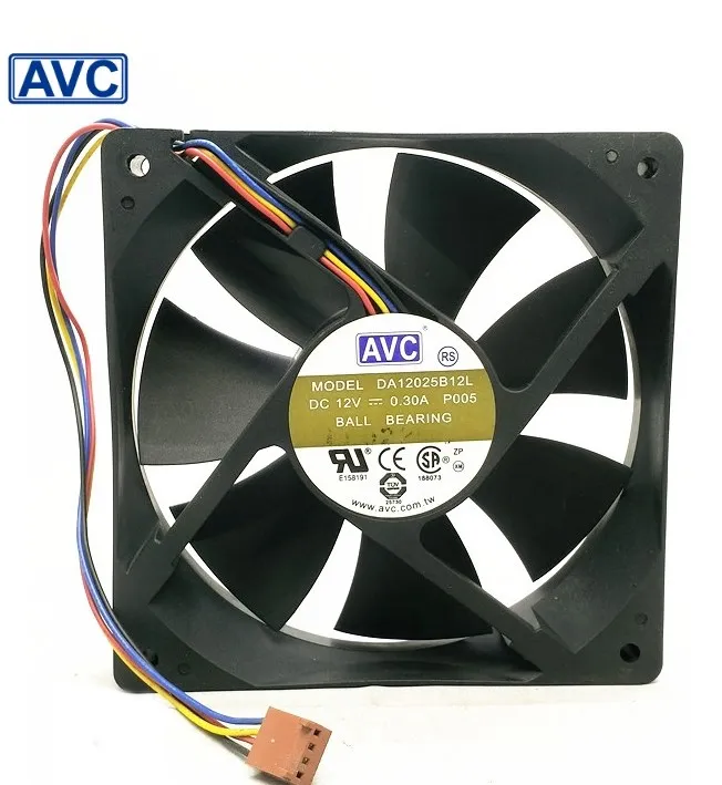 For AVC DA12025B12L P005 12V 0.3A 120mm 12025 pin PWM fan cooling fan