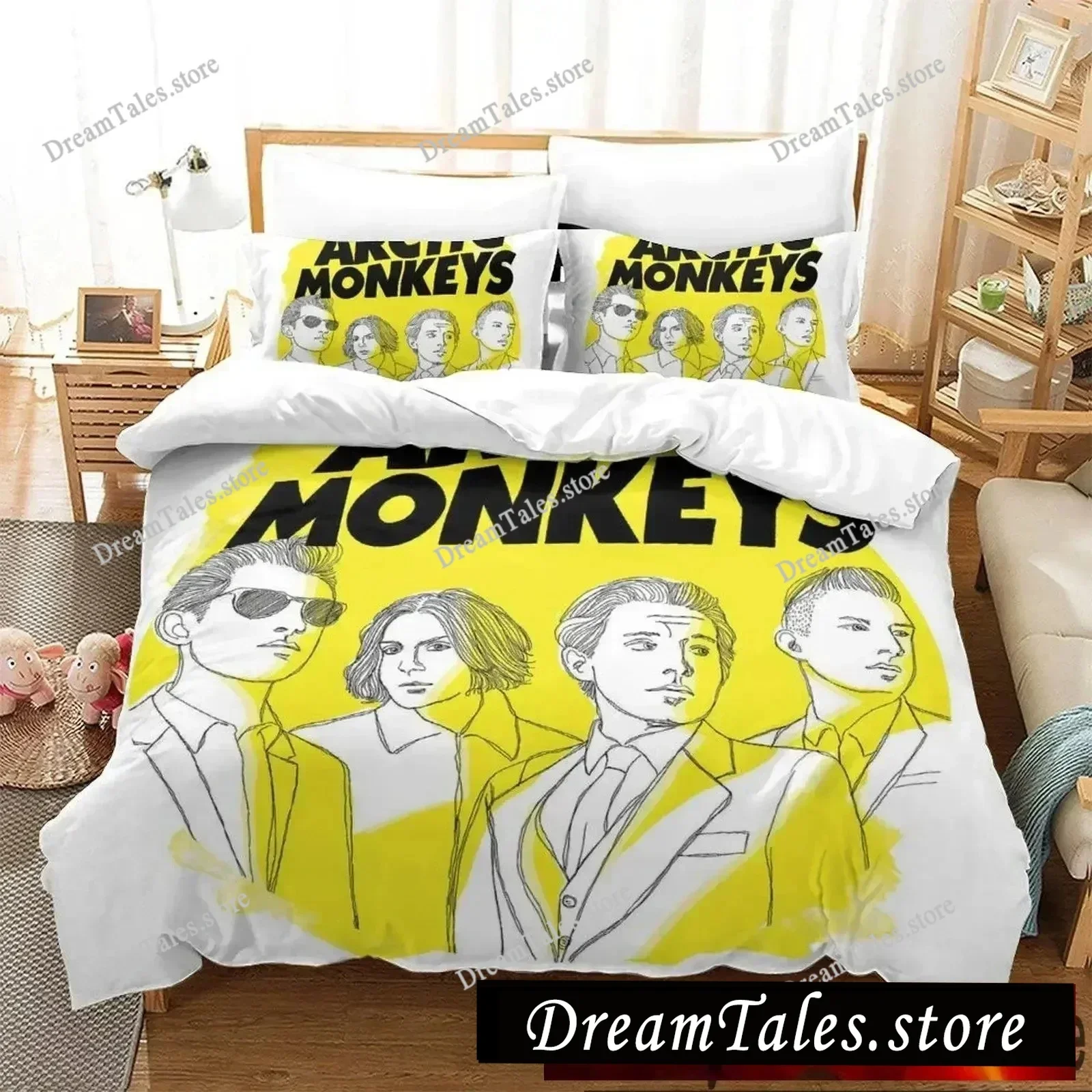 

3D Print Arctic Monkeys Band Bedding Set Duvet Cover Bed Set Quilt Cover Pillowcase Comforter King Queen Size Boys Adult