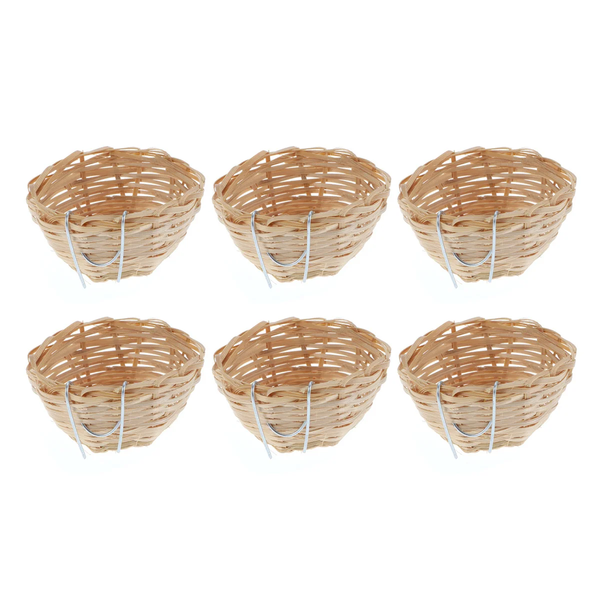 

6Pcs Bamboo Birds Nest Hanging House Durable Sleeping Bed for Parrots Canaries Larks Birds Supplies Bird Nest