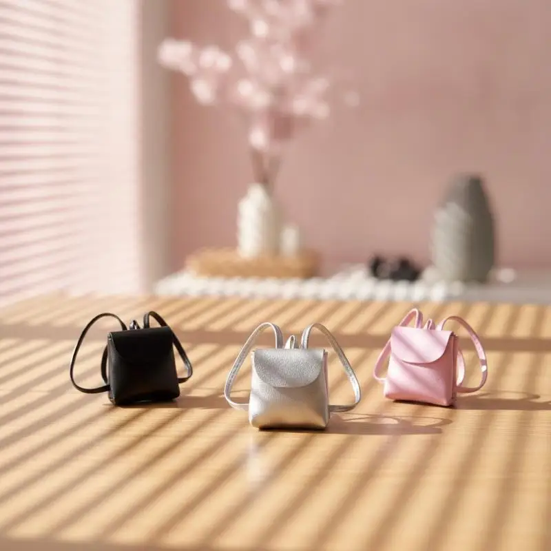 Mini Retro Leather Backpack 1Pcs Cute Shoulder Bag for 1/6 Scale Zsiga Dolls Daily Dress Up Decor