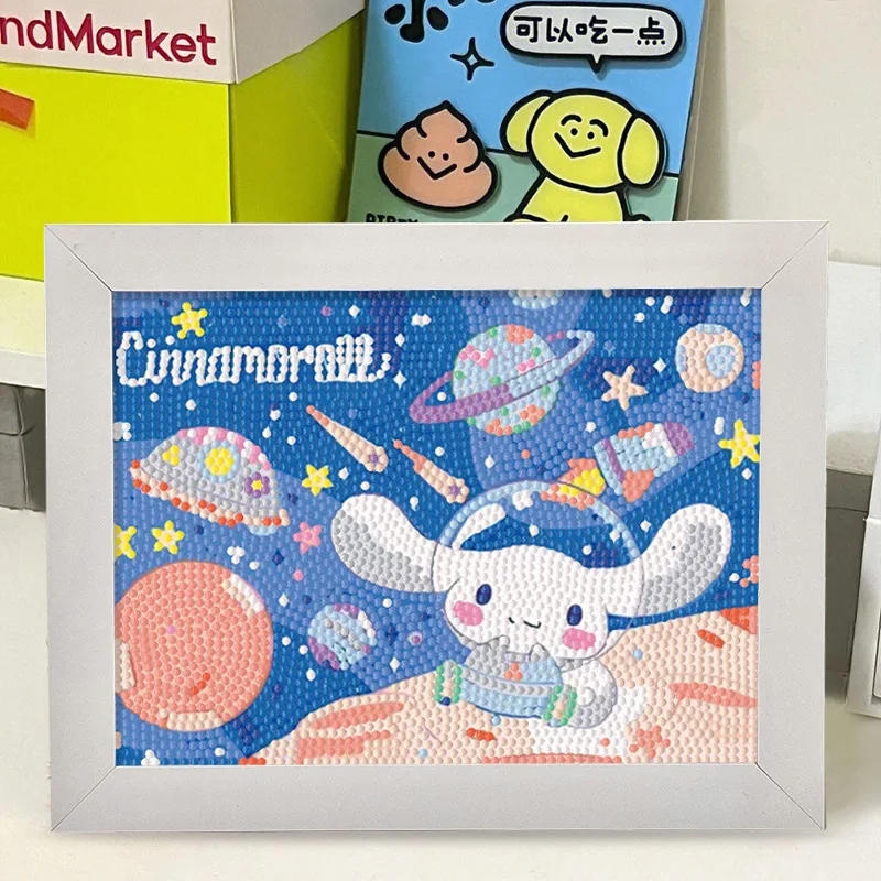 

Sanrio 2023 New Cinnamoroll Hello Kitty Kuromi Birthday Diamond Painting Kit 5D DIY Children's Room Decor Handwork Toys Gift