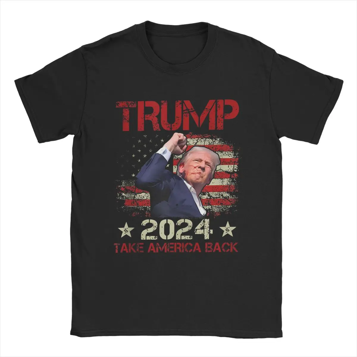 Vintage Shot At Trump 2024 Trump Survives Rally T-Shirts Men Women 100% Cotton Tees Shirt New Arrival Clothes