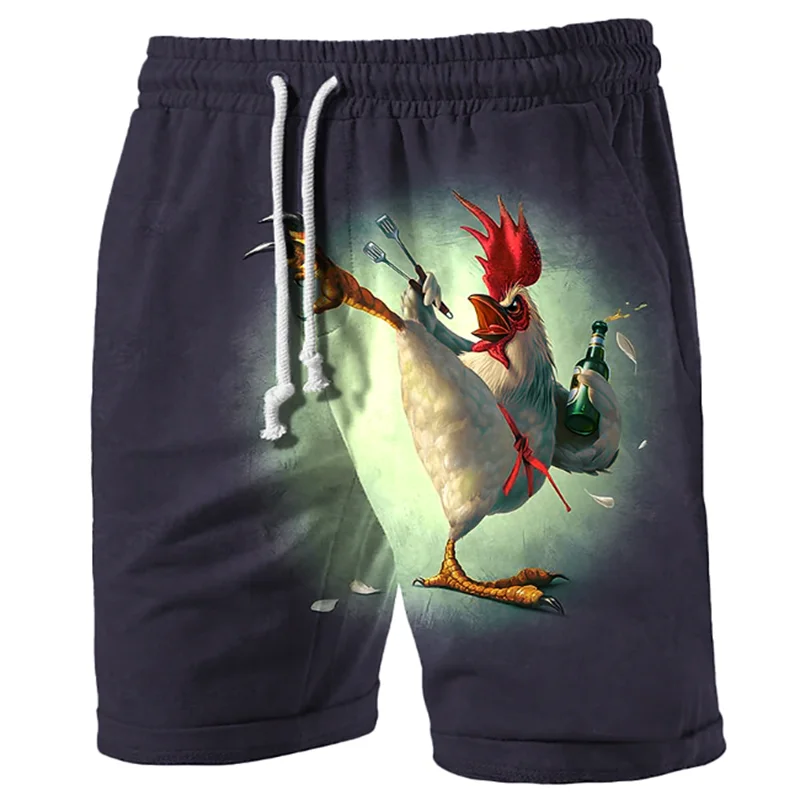 

Funny Kung Fu Chicken Pattern Beach Shorts Summer Fashion Mens Kids 3D Animals Printed Board Short Casual Oversized Swim Trunks