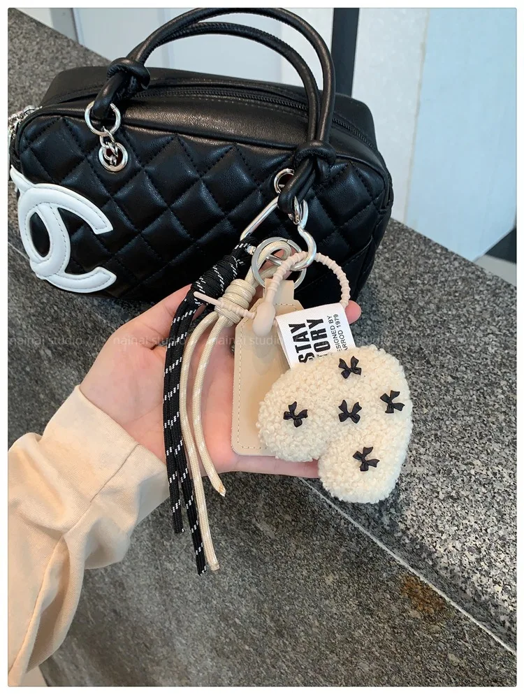 Ins New Nylon Woven Rope Keychain DIY Heart-shaped Hand Woven Rope Pendant Y2K Bag Charm Jewelry Phone Case Ornament Gifts ﻿