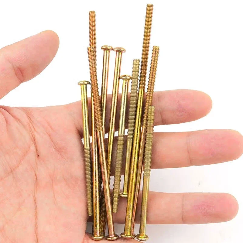 M3 M4 M5 M6 Color Zinc Plating Phillips Cross Recessed Pan Head Machine Long Screw Metric Thread Round Head Bolt Extended 300mm