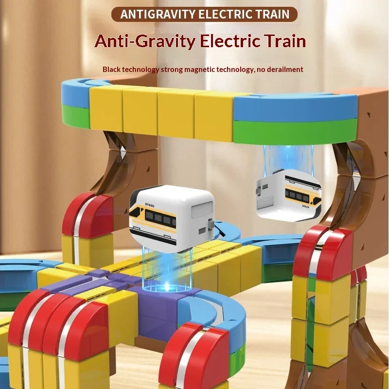 مجموعة أدوات ألغاز مسار الإرتفاع المغناطيسي DIY لبنات البناء للأولاد والبنات نموذج تجميع المركبات التعليمية