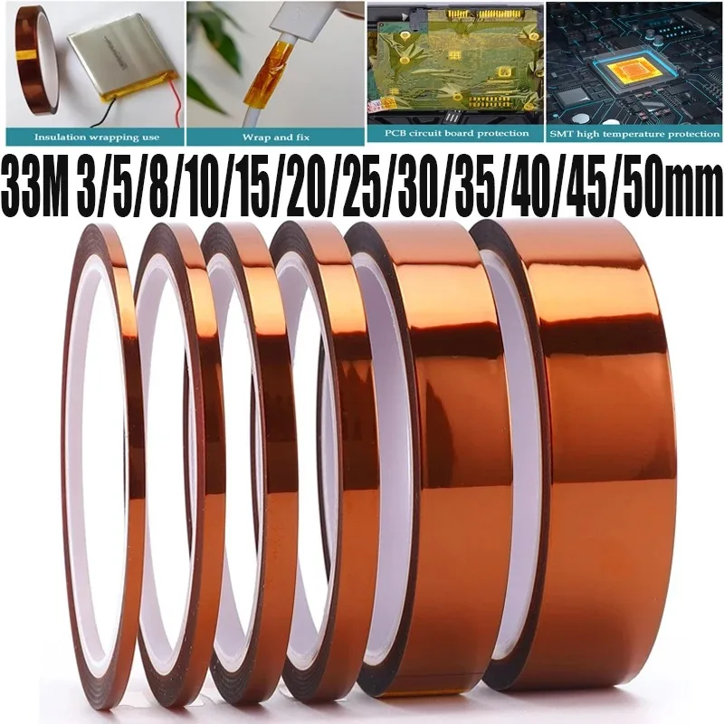 33M 3/5/8/10/15/20/25/30/35/40/45/50mm High temperature resistant tape Anti static gold finger tape