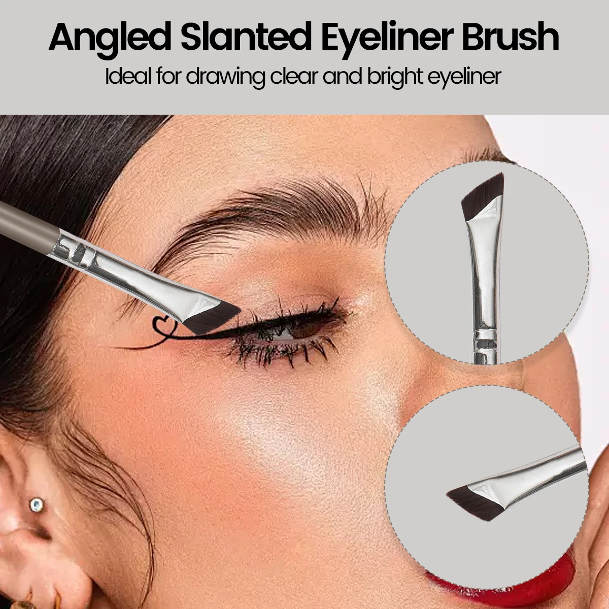 MAANGE Beginner-friendly Eye Makeup Brush 4pcs in 1 for Eyeline Eyebrow Essential Eyeliner Portable for Travel Ultra Thin Tool