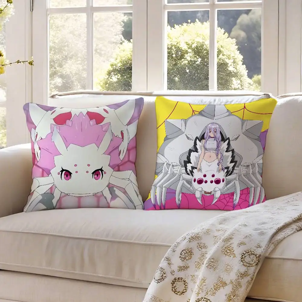 أنيمي S-so أنا عنكبوت لذلك ما كيس وسادة مكافحة الغبار المخدة غير مرئية سستة حريري قصير أفخم غطاء وسادة أريكة #4