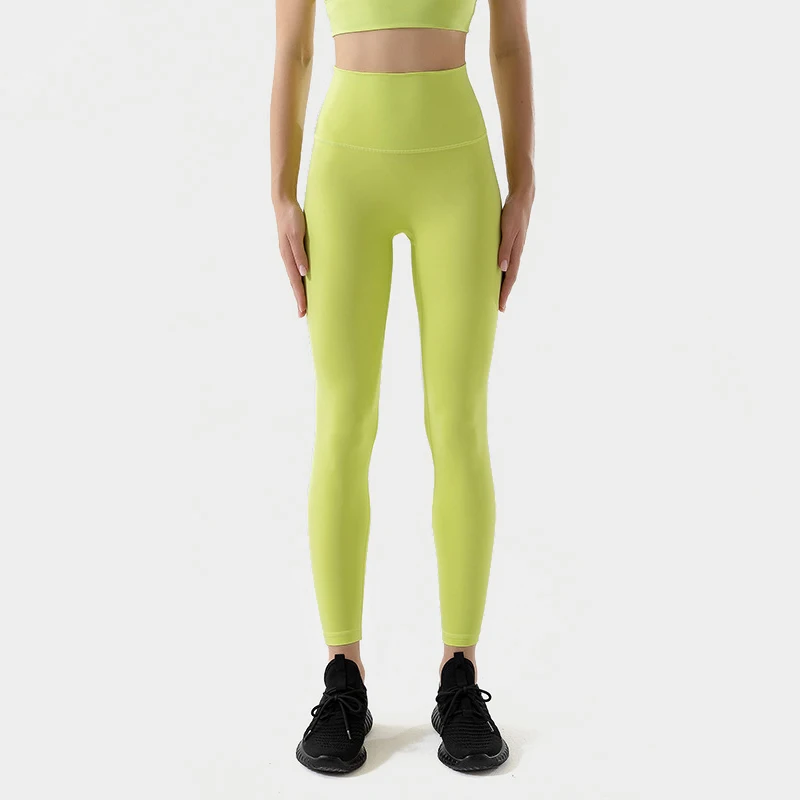 SOISOU Nylon Yoga Pants Gym Leggings Women Girl Fitness Soft Tights High Waist Elastic Breathable No T Line Sports Pants image 3
