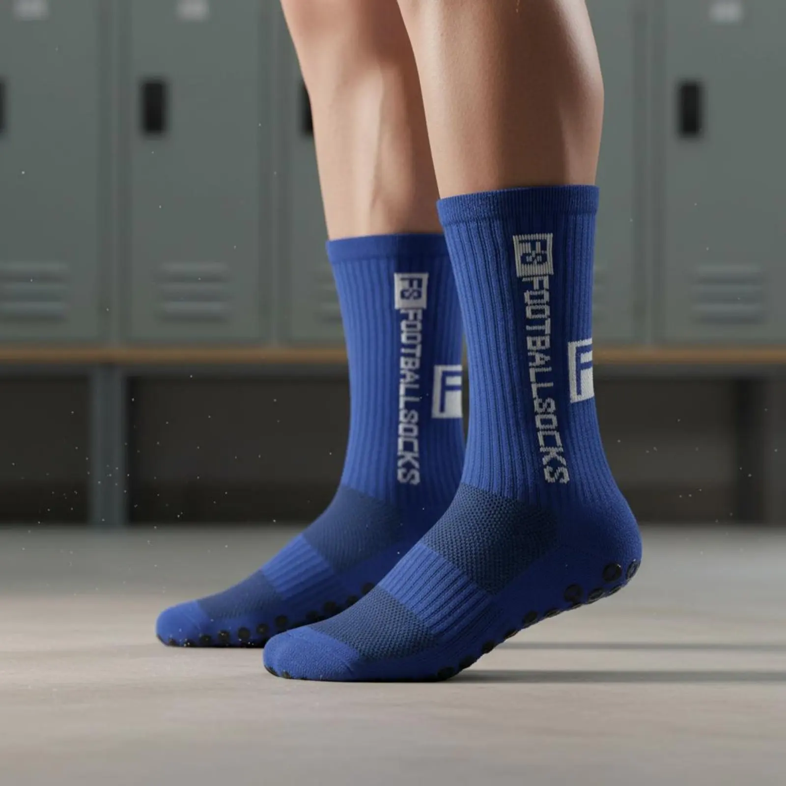

Non Slip Football Socks Towel Bottom Grip Socks Sportswear Elastic Fit Breathable for Youth