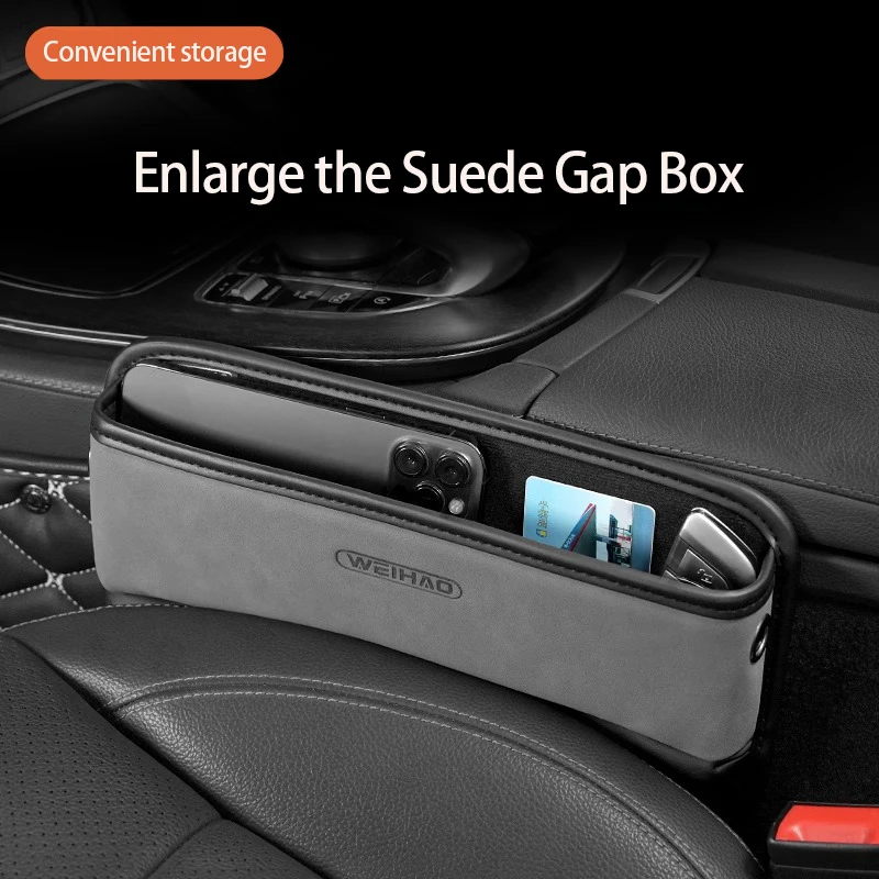 Car Accessories Car Seat Gap Box Storage Box Seat Side Pocket Leather Car Seat Gap Organizer Car Front Seat Auto Storage Box