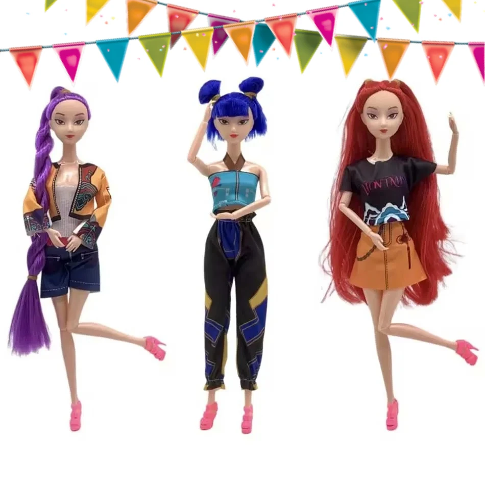 

30cm Kpop Demon Hunters Vinyl Figurine Lumimila Zoey Miniature Doll For Desktop Ornament K-Pop Slayer Collectible Gift