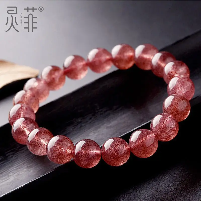 High Quality Strawberry Quartz Bracelet Women Healing Gemstone Fine Jewelry Natural Red Strawberry Quartz Crystals Bracelets