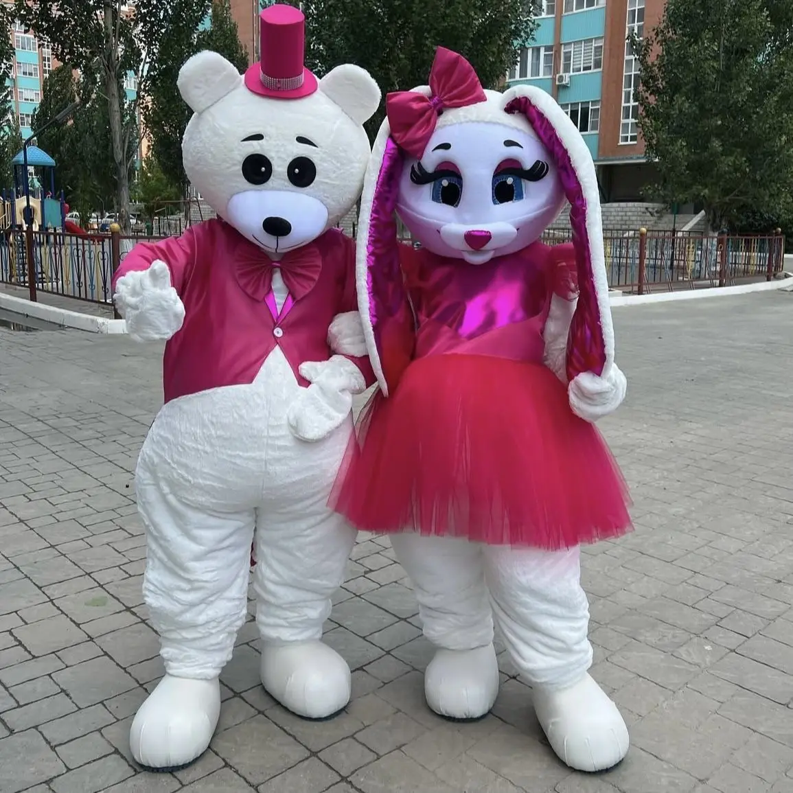 

Костюм талисмана медведя и кролика, Заяц, ролевая игра, свадебное предложение, реквизит для взрослых, Хэллоуин, Пасха, день рождения, карнавальное платье
