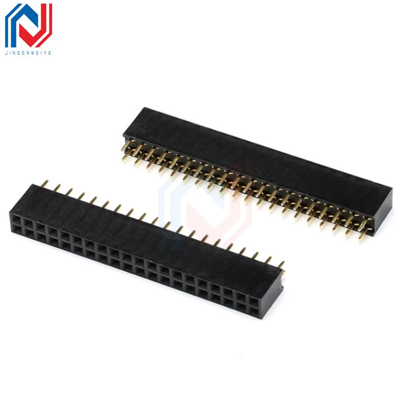 10PCS 2X20 PIN Double Row Straight FEMALE PIN HEADER 2.54MM PITCH Strip Connector Socket 2*20 20p 20PIN 20 PIN FOR PCB BOARD