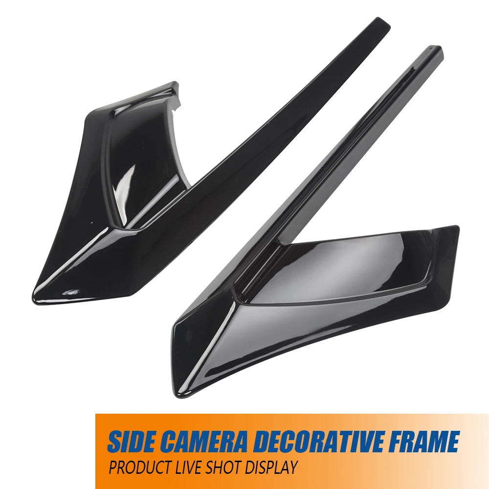 ABS Carbon Fiber Pattern Side Camera Cover Lens Protector Leaf Board Sticker Accessories For Tesla Model 3 Model Y 2021-2022