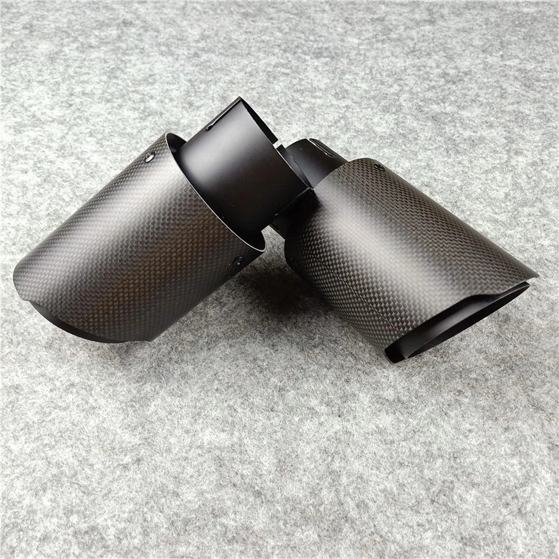 

One Piece Universal Carbon Fiber Exhaust Tips Titanium Black Stainless Steel For Akrapovic Tuning Muffler Nozzles Exhaust Pipes