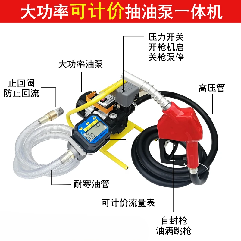 Electric oil pump 12V24V220V gasoline and diesel refueling pump, vehicle mounted explosion-proof fuel pump, handheld pumping