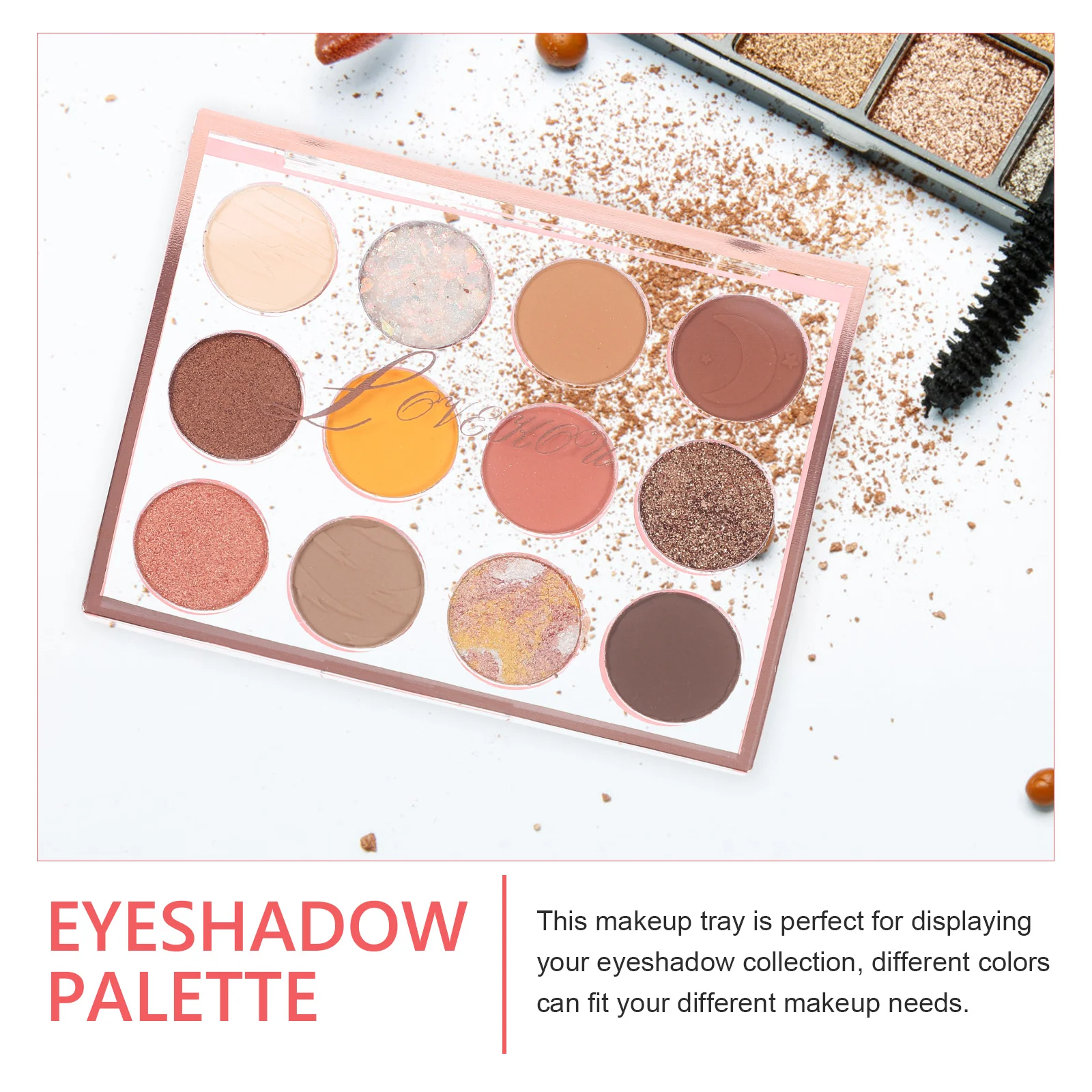 อายแชโดว์ Palette 12 สี Glitter แต่งหน้า Shimmer Powder ขนาดกะทัดรัดน้ําหนักเบาผู้หญิงกลางแจ้ง Highlight Shadow