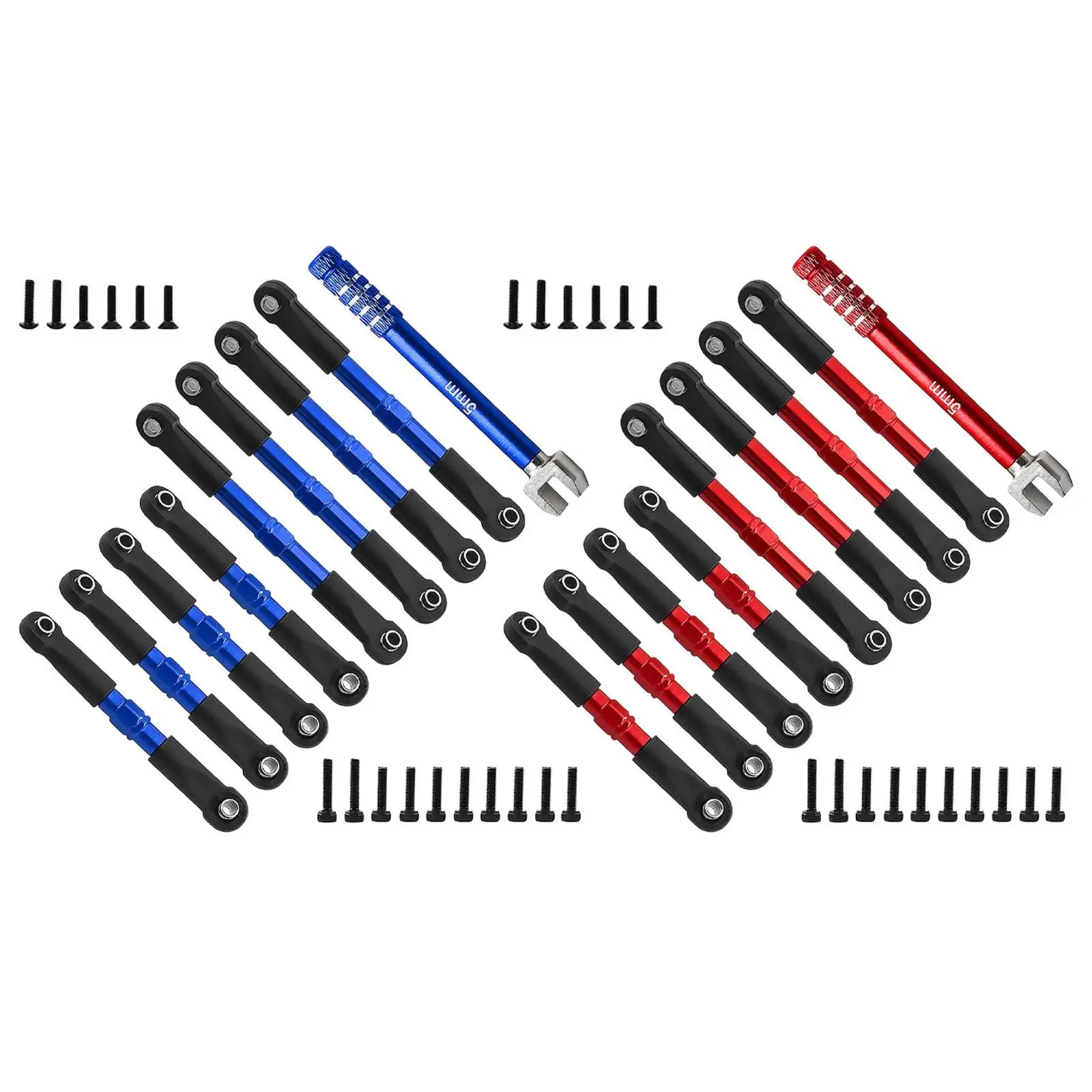 8x RC Toe Links Push Rods Sturdy RC Car Accessory Compatible Aluminum Alloy Replacement Pull Rod for 1/16 Slash 4x4 Models