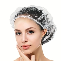 50/100pcs Disposable Shower Cap Elastic Plastic Wrap Food Non-woven Shower Cap Waterproof Shower Cap Kitchen Accessories