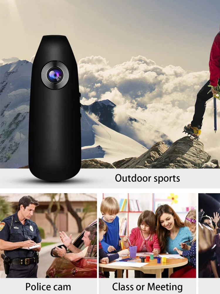 Mini câmera 1080p full hd ciclismo gravador de vídeo com clipe traseiro mini filmadora movimento ativar gravador portátil aplicação da lei