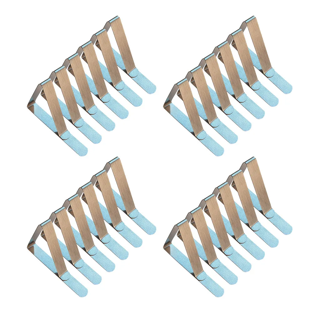 24Pcs Heavy Duty Stainless Steel Tablecloth Clips Non Slip Table Cover Clamps for All Table Thicknesses Weddings Parties Picnics