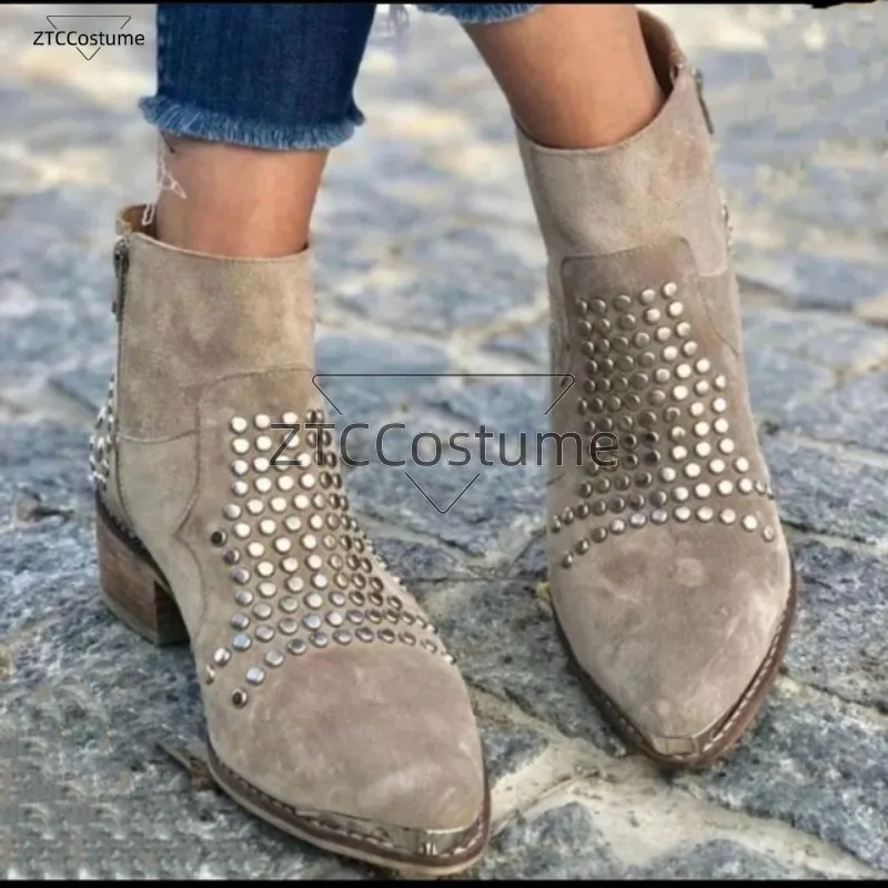 girls-european-and-american-medieval-retro-side-zipper-thick-heel-sequin-hot-diamond-large-size-women's-short-boots