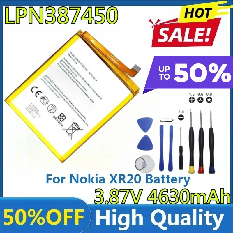 

LPN387450 для Nokia XR20 аккумулятор + инструменты новый LPN387450 3,87 В 4630 мАч высококачественный сменный аккумулятор