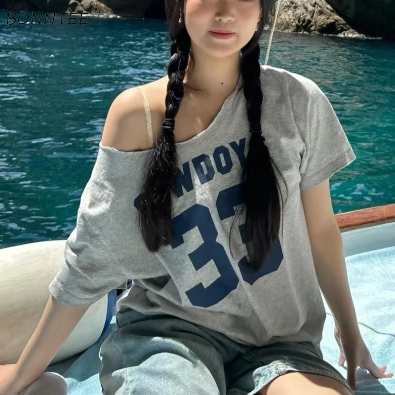 

Short Sleeve Sexy T-shirts Women Streetwear Girls All-match Ulzzang Attractive Leisure Cozy Letter Printed Personality Vintage
