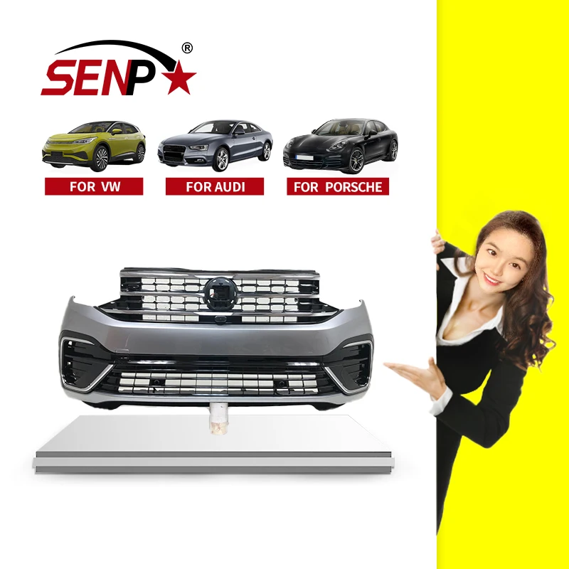 SENP Auto Car Body Kit spare parts for 2020-2023 VW Atlas & Cross Sport R-Line front bumper 6 sensors + camera #48 3CM807221