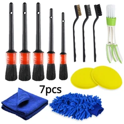 9PCS Cleaning Detailing Leather Air Vents Care Clean Tools Brush Set Dirt/Dust Clean Brush FOR Car Motorcycle Interior Exterior