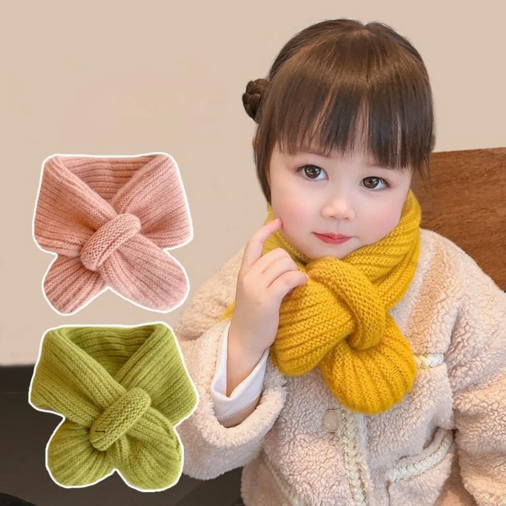 New Windproof Neck Warmer Warm Solid Color Knitted Scarf Coldproof Knitted Scarves Bib Outdoor Sports