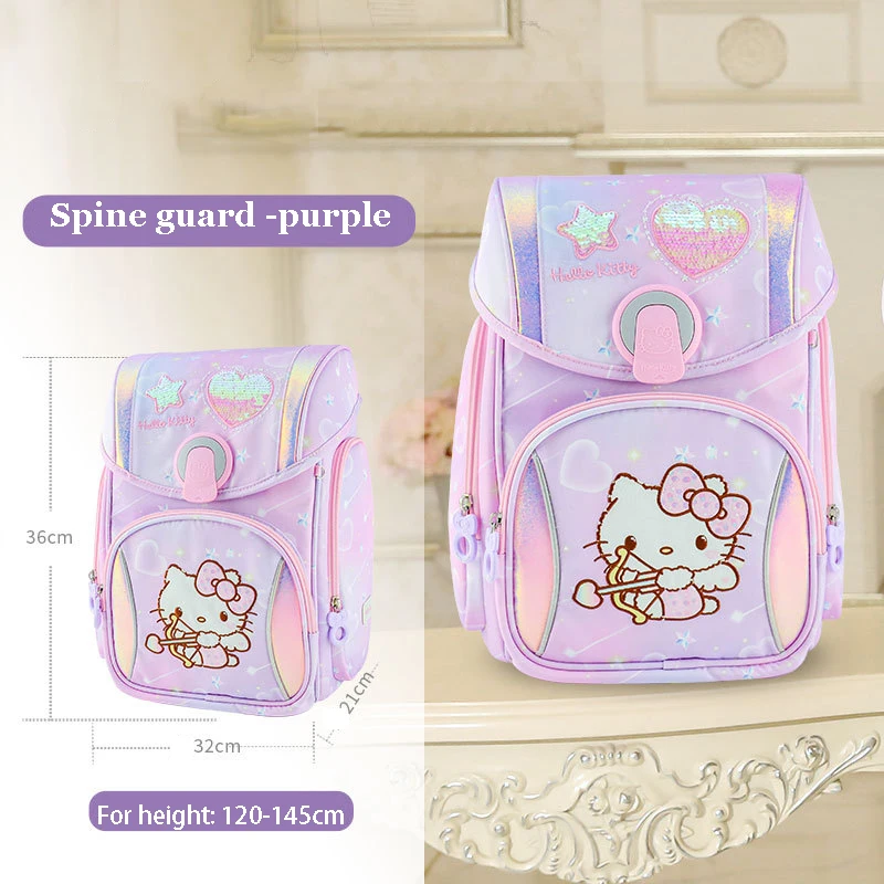 Minio Hello Kitty Girls Cartoon Schoolbag Children Large Capacity Backpack Pupil Cute School Book Bag Student Reduce Burden Gift