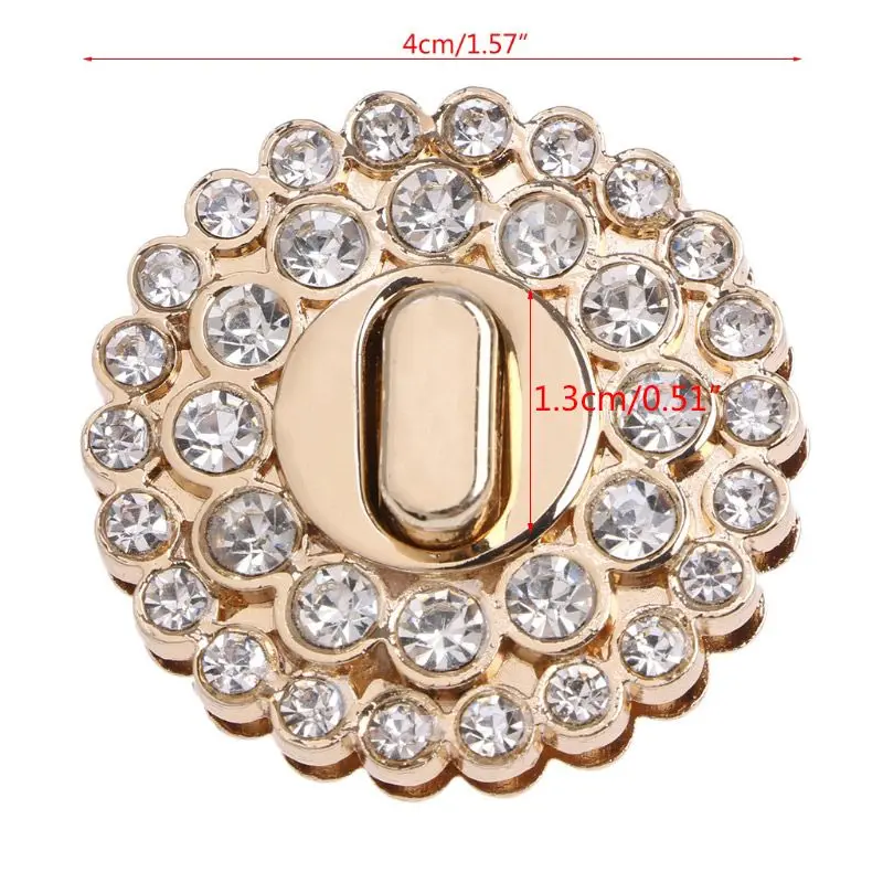 634C Kobiety dla Rhinestone Metal DIY Zapięcie Turn Twist Lock Do torebki Torba na ramię Pu