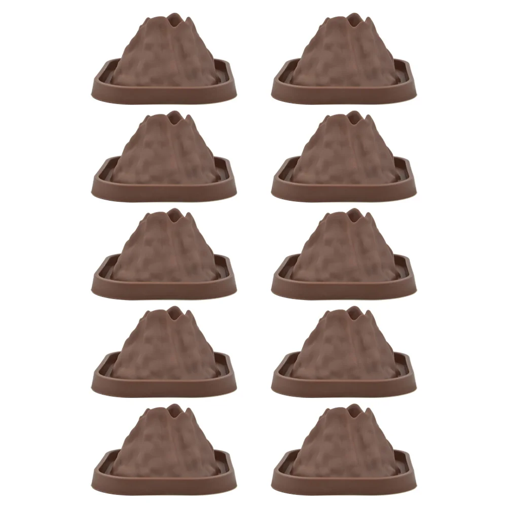 10 Pcs Portable Volcano Mold Shell DIY Models Prop Light Brown Plastic Science Kit