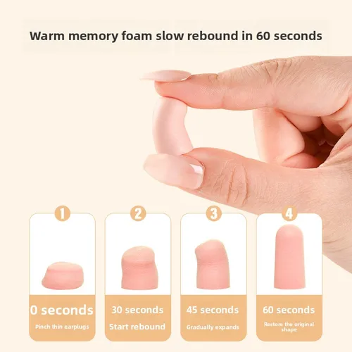 Imagen 2 del producto 10/24 Uds. Tapones para los oídos antiruido cómodos de Color caramelo Protector de oídos con reducción de ruido para dormir tapones para los oídos de espuma suave antiruido