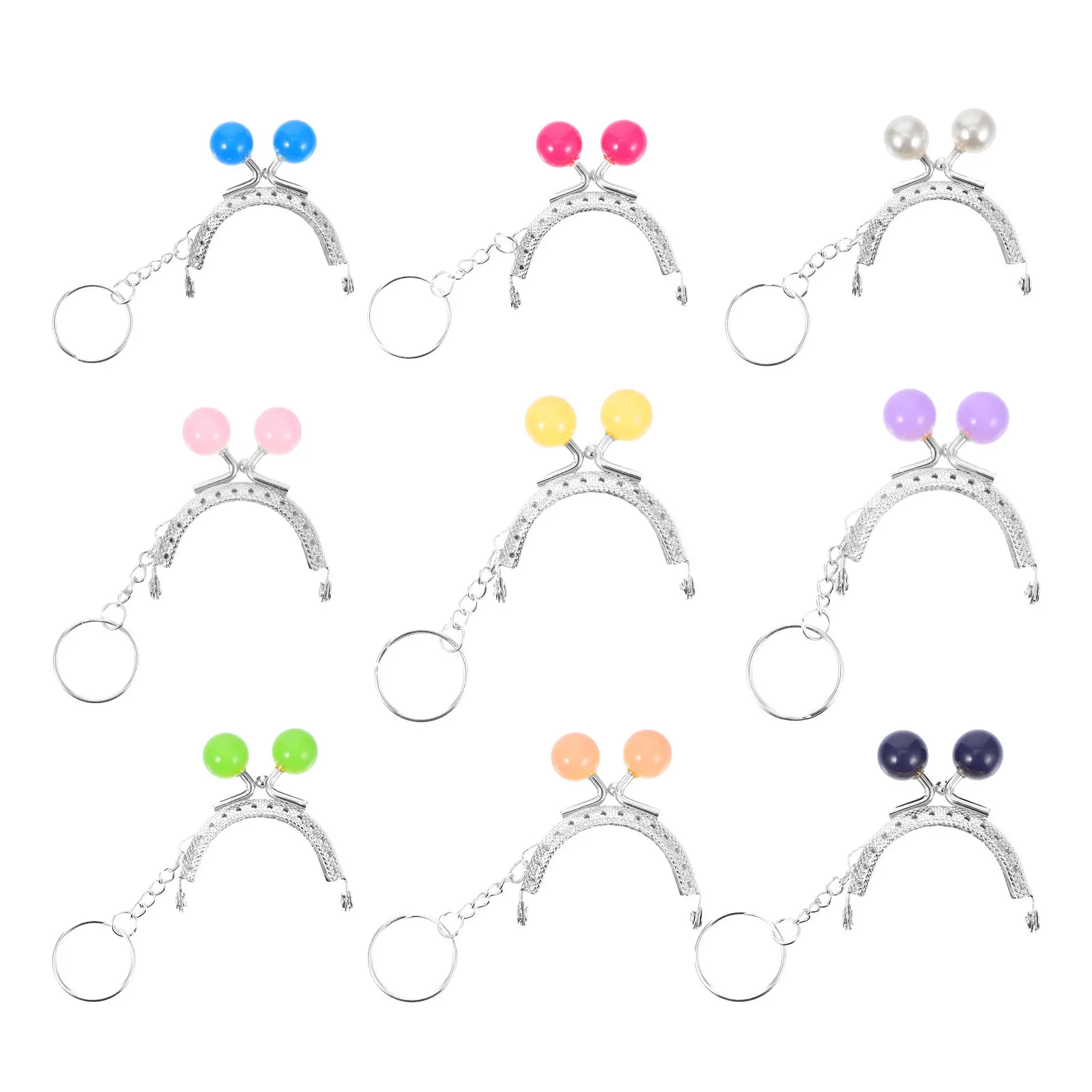 

9Pcs Candy Bead Bag Clasp Titanium Alloy DIY Handbag Clutch Accessories Retro Purse Decorative Delicate Bag Clamp