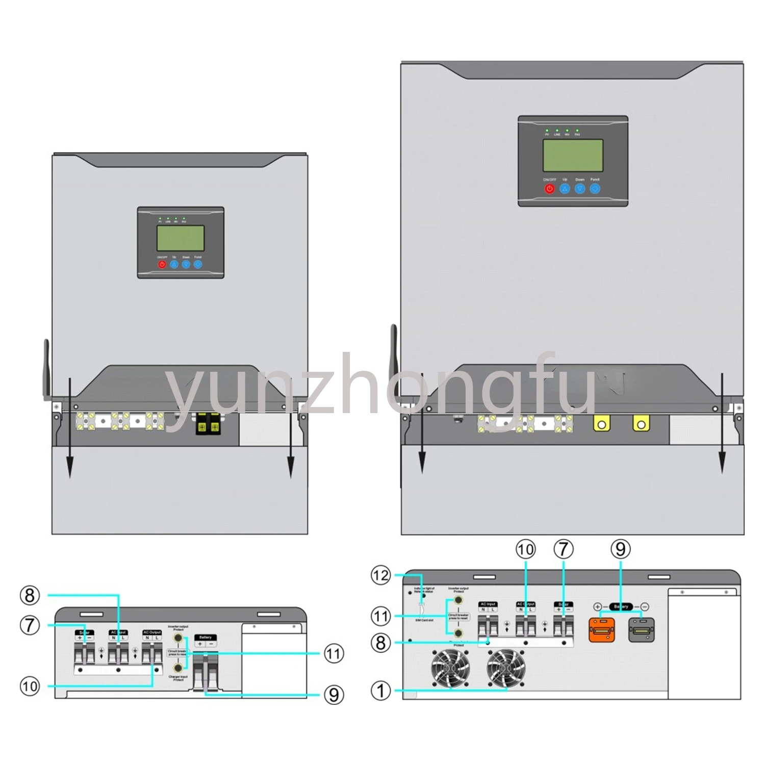 Solar Inverter RS485 Intelligent Monitor Pv Array Combiner Box Lightning Protection Outdoor Solar Energy System