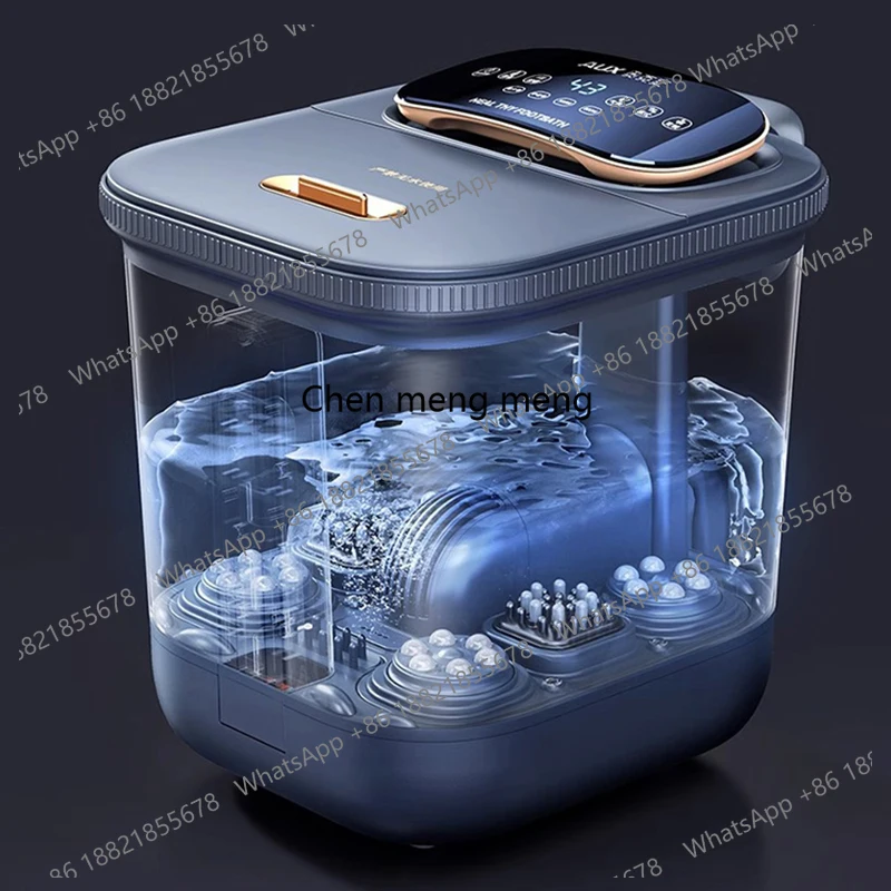220V Electric Foot Bath Bucket Vibration Heating Foot Spa Bubbles Surfing Massage for Relieve Pressure Relaxation House Massager