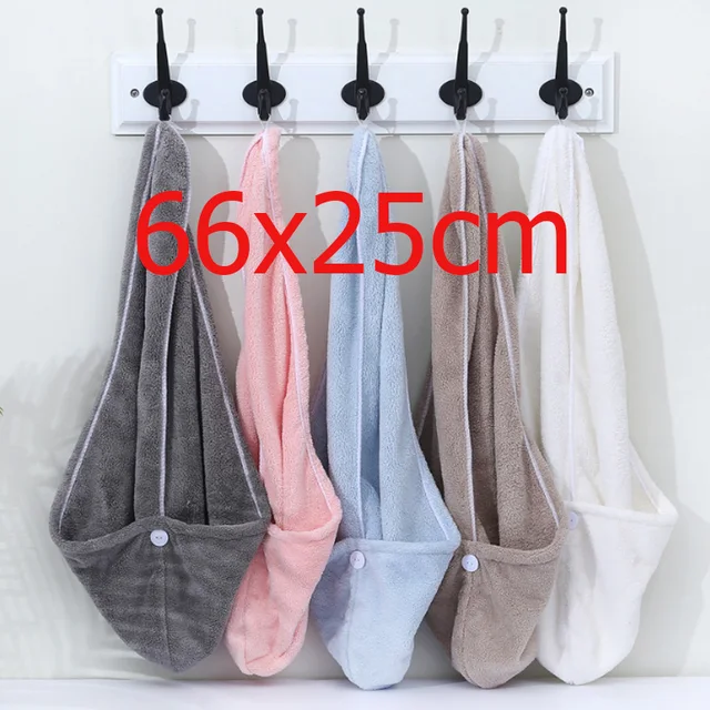 66x25cm ręcznik kobiety dorosły łazienka chłonny szybkoschnący kąpiel grubszy prysznic długie kręcone włosy czapka z mikrofibry Wisp suche włosy na głowie