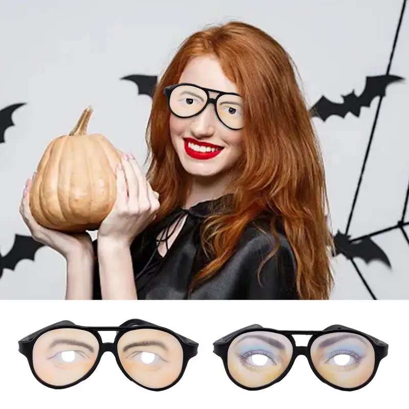 Funny Eye Disguise Glasses Male Female Funny Eyes Glasses Eye Disguise Glasses Gags & Practical Joke Toys For Halloween Fools Da