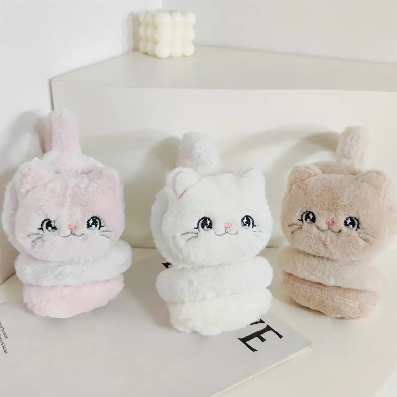 Gatinho dos desenhos animados inverno quente earmuffs para meninas de pelúcia grosso macio capa de orelha proteção calor acessórios