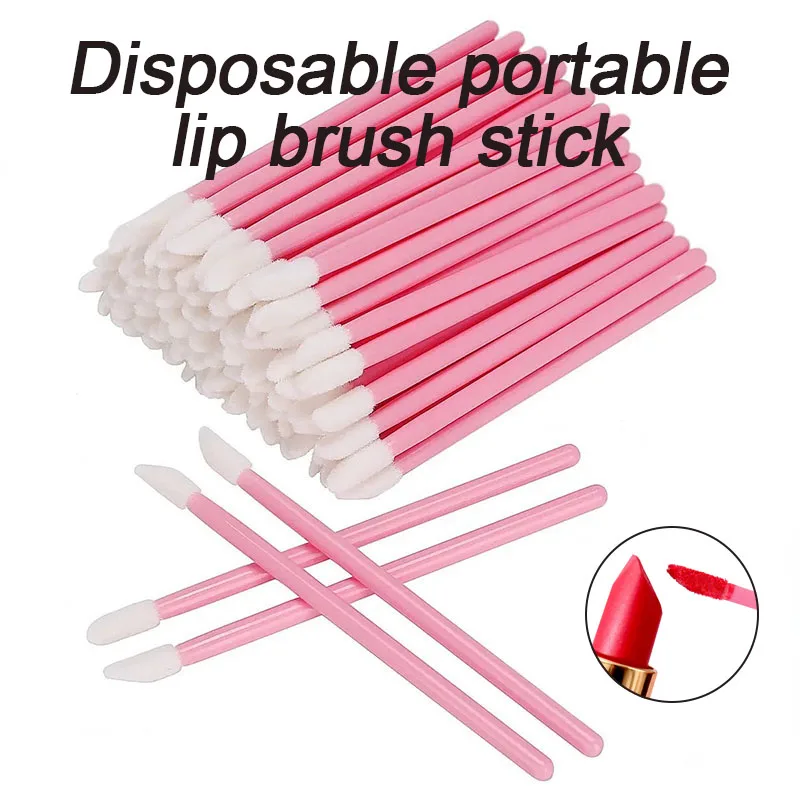 50/100 قطعة فرشاة الشفاه القابل للتصرف الأنظف قضيب عينيه فرشاة للمكياج أداة Spoolie سيليكون الشفاه فرشاة HZS19